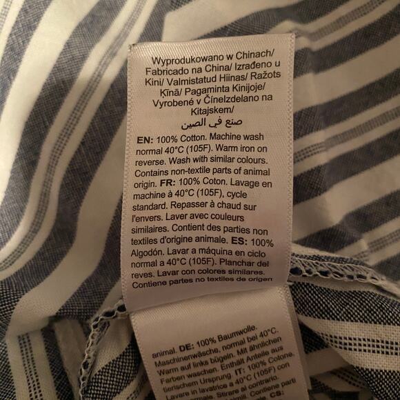 Seraphine Maternity Blue and White Striped Nursing Blouse - Picture 11 of 11